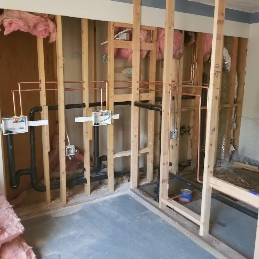 Copper pipe rough-in and plumbing installation in Nebraska City